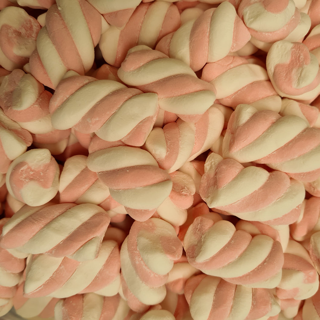 Marshmallow Twists - Pink - Bulk Buy & Lolly Info